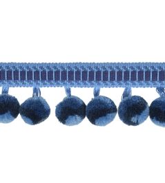 Calypso Multicolour Bobble Fringe 47mm Trimming by Houles Denim Calypso Multicolour Bobble Fringe 47mm Trimming by Houles Denim