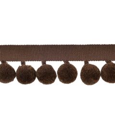 Calypso Solid Bobble Fringe 47mm Trimming by Houles Chocolat Calypso Solid Bobble Fringe 47mm Trimming by Houles Chocolat