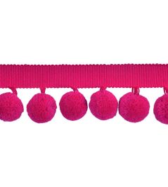 Calypso Solid Bobble Fringe 47mm Trimming by Houles Fuchsia Calypso Solid Bobble Fringe 47mm Trimming by Houles Fuchsia