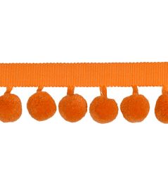 Calypso Solid Bobble Fringe 47mm Trimming by Houles Orange Calypso Solid Bobble Fringe 47mm Trimming by Houles Orange