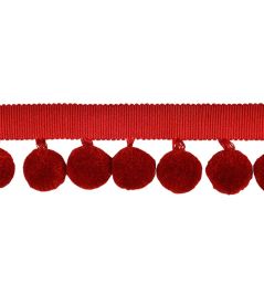 Calypso Solid Bobble Fringe 47mm Trimming by Houles Vermillon Calypso Solid Bobble Fringe 47mm Trimming by Houles Vermillon