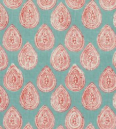 Camber Fabric by Baker Lifestyle Aqua / Red Camber Fabric by Baker Lifestyle Aqua / Red