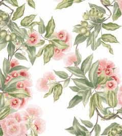 Camellia Garden Fabric by Anna French Coral Camellia Garden Fabric by Anna French Coral