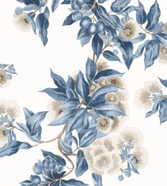 Camellia Garden Wallpaper by Anna French Navy and Linen Camellia Garden Wallpaper by Anna French Navy and Linen