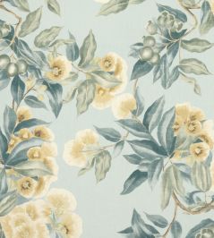 Camellia Garden Fabric by Anna French Soft Gold Camellia Garden Fabric by Anna French Soft Gold