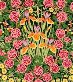 Campanula Velvet Fabric by Morris & Co Sunburst/Ebony Campanula Velvet Fabric by Morris & Co Sunburst/Ebony