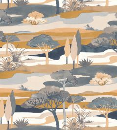 Cap Ferret Wallpaper by Casamance Bleu Persan/Ambre Cap Ferret Wallpaper by Casamance Bleu Persan/Ambre
