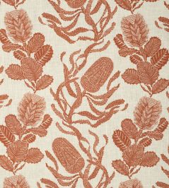 Cape Botanical Fabric by Volga Linen Terracotta/Oyster Cape Botanical Fabric by Volga Linen Terracotta/Oyster