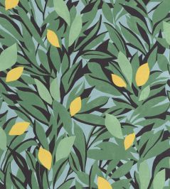 Cassis Wallpaper by Caselio Vert Feuille Jaune Cassis Wallpaper by Caselio Vert Feuille Jaune