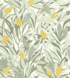Cassis Wallpaper by Caselio Vert Kaki Jaune Cassis Wallpaper by Caselio Vert Kaki Jaune
