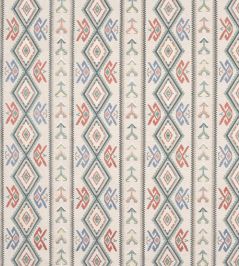 Castille Fabric by Colefax and Fowler Aqua/Coral Castille Fabric by Colefax and Fowler Aqua/Coral