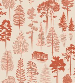 Catskills Wallpaper by Mini Moderns Harvest Orange Catskills Wallpaper by Mini Moderns Harvest Orange