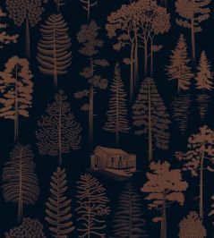 Catskills Wallpaper by Mini Moderns Midnight & Copper Catskills Wallpaper by Mini Moderns Midnight & Copper
