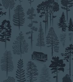 Catskills Wallpaper by Mini Moderns Washed Denim Catskills Wallpaper by Mini Moderns Washed Denim
