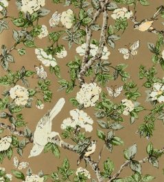 Caverley Wallpaper by Sanderson Gold Metallic/Gardenia Green Caverley Wallpaper by Sanderson Gold Metallic/Gardenia Green