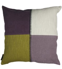 Centon Cushion 45 x 45cm by Maison Casamance Violet Olive Centon Cushion 45 x 45cm by Maison Casamance Violet Olive