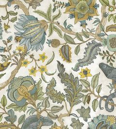 Chameleon Trail Fabric by Josephine Munsey Lemon and Light Blue Chameleon Trail Fabric by Josephine Munsey Lemon and Light Blue