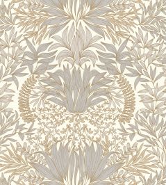 Chardon Wallpaper by Casamance Blanc / Dore Chardon Wallpaper by Casamance Blanc / Dore