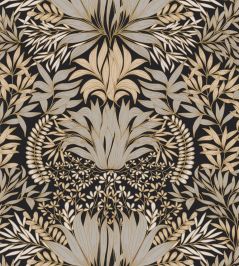 Chardon Wallpaper by Casamance Noir / Dore Chardon Wallpaper by Casamance Noir / Dore