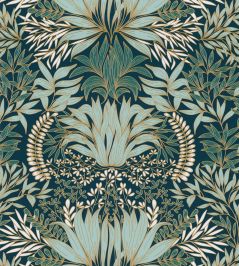 Chardon Wallpaper by Casamance Petrole / Celadon Chardon Wallpaper by Casamance Petrole / Celadon