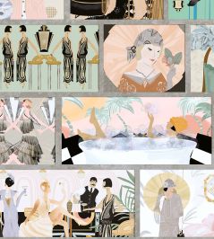 Charleston Tower Wallpaper by Brand McKenzie Pastel Multi Charleston Tower Wallpaper by Brand McKenzie Pastel Multi