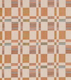 Charlton Check Fabric by Mulberry Home Aqua/Russet Charlton Check Fabric by Mulberry Home Aqua/Russet