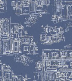 Charming Lanes Wallpaper by Brand McKenzie China Blue Charming Lanes Wallpaper by Brand McKenzie China Blue