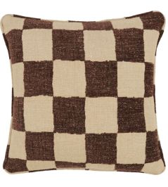 Checkmate Cushion 50 x 50cm by Zinc Eggplant Checkmate Cushion 50 x 50cm by Zinc Eggplant