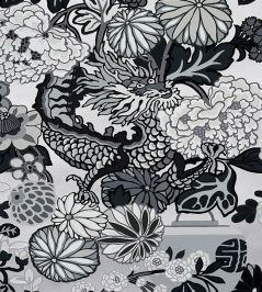Chiang Mai Dragon Wallpaper by Schumacher Smoke Chiang Mai Dragon Wallpaper by Schumacher Smoke
