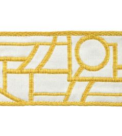 Chicago Jacquard Braid 75mm Trimming by Houles Or Chicago Jacquard Braid 75mm Trimming by Houles Or