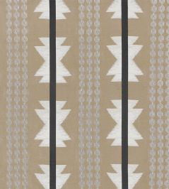 Chimayo Fabric by Osborne & Little Oatmeal/Charcoal Chimayo Fabric by Osborne & Little Oatmeal/Charcoal