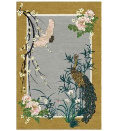 Chinese Garden of Virtue Rug by Wendy Morrison Grey/Gold Chinese Garden of Virtue Rug by Wendy Morrison Grey/Gold