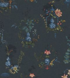 Chinese Porcelain Wallpaper by Eijffinger Dark Blue Chinese Porcelain Wallpaper by Eijffinger Dark Blue