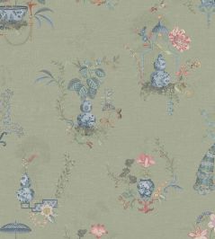 Chinese Porcelain Wallpaper by Eijffinger Light Green Chinese Porcelain Wallpaper by Eijffinger Light Green