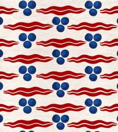 Chintamani Linen Fabric by Ottoline White/Red/Blue Chintamani Linen Fabric by Ottoline White/Red/Blue