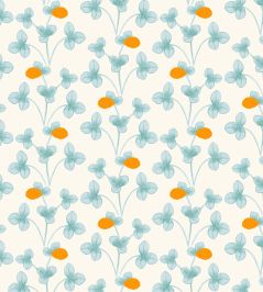 Chintz Constance Wallpaper by Ottoline Light Blue and Marigold Chintz Constance Wallpaper by Ottoline Light Blue and Marigold