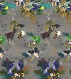Oiseau Fleur Mural by Christian Lacroix Graphite Oiseau Fleur Mural by Christian Lacroix Graphite