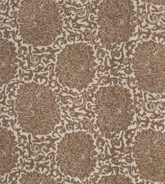 Chrysanthemum Archive Revival Fabric by Volga Linen Caramel/Oyster Chrysanthemum Archive Revival Fabric by Volga Linen Caramel/Oyster