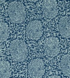 Chrysanthemum Archive Revival Fabric by Volga Linen Celadon/Prussian Blue Chrysanthemum Archive Revival Fabric by Volga Linen Celadon/Prussian Blue