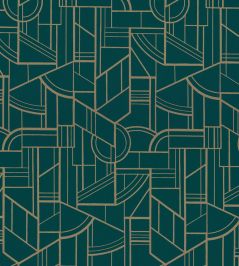 Cinetique Wallpaper by Casamance Vert Canard/Dore Cinetique Wallpaper by Casamance Vert Canard/Dore