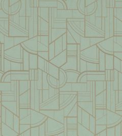 Cinetique Wallpaper by Casamance Vert D Eau/Dore Cinetique Wallpaper by Casamance Vert D Eau/Dore