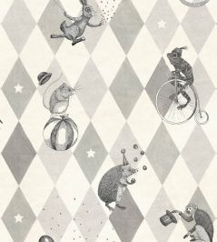Circus Corner Wallpaper by Rebel Walls Graphite Circus Corner Wallpaper by Rebel Walls Graphite