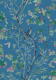 Claire Wallpaper by Thibaut Navy Claire Wallpaper by Thibaut Navy
