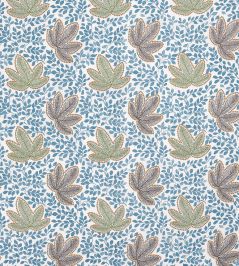 Clarice Fabric by Nina Campbell Blue/Green/Chocolate Clarice Fabric by Nina Campbell Blue/Green/Chocolate