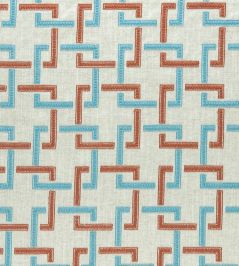 Sekai Fabric by Clarke & Clarke Cinnabar/Aqua Sekai Fabric by Clarke & Clarke Cinnabar/Aqua