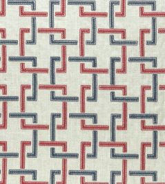 Sekai Fabric by Clarke & Clarke Indigo/Red Sekai Fabric by Clarke & Clarke Indigo/Red