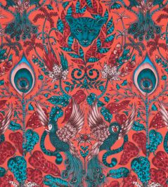Emma J Shipley Amazon Velvet Fabric by Clarke & Clarke Red Emma J Shipley Amazon Velvet Fabric by Clarke & Clarke Red