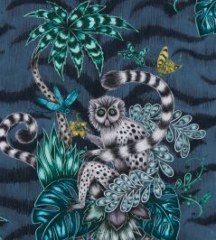 Emma J Shipley Lemur Fabric by Clarke & Clarke Navy Emma J Shipley Lemur Fabric by Clarke & Clarke Navy