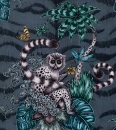 Emma J Shipley Lemur Velvet Fabric by Clarke & Clarke Navy Emma J Shipley Lemur Velvet Fabric by Clarke & Clarke Navy