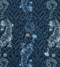 Emma J Shipley Tigris Fabric by Clarke & Clarke Navy Emma J Shipley Tigris Fabric by Clarke & Clarke Navy